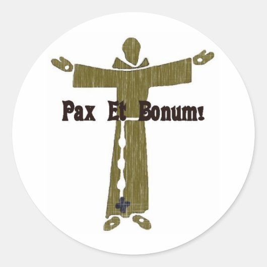 Franciscan Greetings Ronde Sticker (Voorkant)