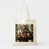 Franciscan Monk gekleurd glas Tote Bag (Voorkant)