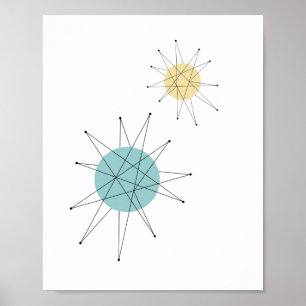 Franciscan Starburst Mid Century Atomair Poster