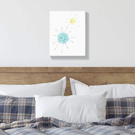 Franciscan Starburst Mid Century Modern Canvas (Insitu (Slaapkamer))