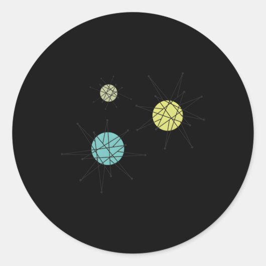 Franciscan Starburst Servies Atomic Era Ronde Sticker (Voorkant)