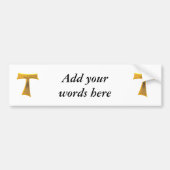 Franciscan Tau Cross Pax et Bonum Gold Metallic Bumpersticker (Voorkant)
