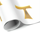 Franciscan Tau Cross Pax et Bonum Gold Metallic Cadeaupapier (Rol Hoek)