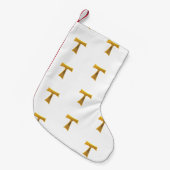 Franciscan Tau Cross Pax et Bonum Gold Metallic Kleine Kerstsok (Voorkant (Hangend))