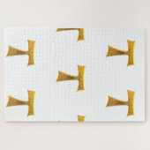 Franciscan Tau Cross Pax et Bonum Gold Metallic Legpuzzel (Horizontaal)