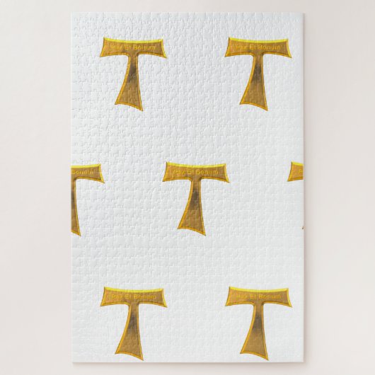 Franciscan Tau Cross Pax et Bonum Gold Metallic Legpuzzel (Verticaal)