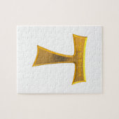 Franciscan Tau Cross Pax et Bonum Gold Metallic Legpuzzel (Horizontaal)