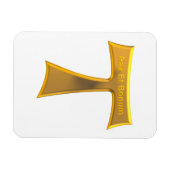 Franciscan Tau Cross Pax et Bonum Gold Metallic Magneet (Horizontaal)