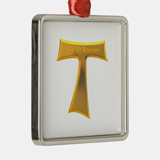 Franciscan Tau Cross Pax et Bonum Gold Metallic Metalen Ornament (Rechts)