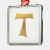 Franciscan Tau Cross Pax et Bonum Gold Metallic Metalen Ornament (Links)
