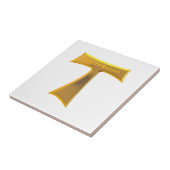 Franciscan Tau Cross Pax et Bonum Gold Metallic Tegeltje (Zijkant)
