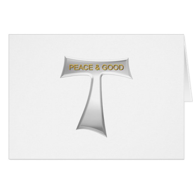 Franciscan Tau Cross Peace and Good Silver & Gold (Voorkant Horizontaal)