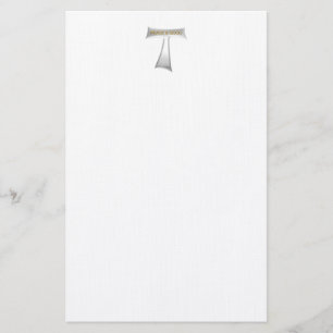 Franciscan Tau Cross Peace and Good Silver & Gold Briefpapier