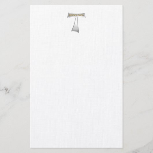 Franciscan Tau Cross Peace and Good Silver & Gold Briefpapier (Voorkant)