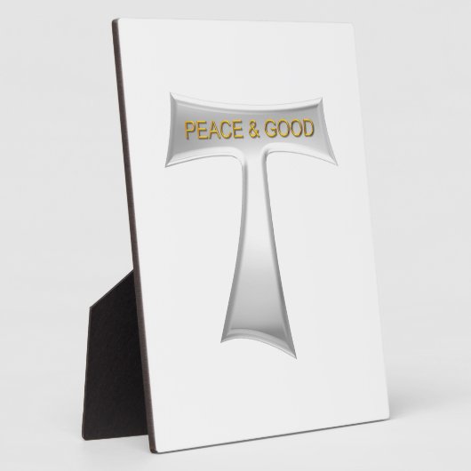 Franciscan Tau Cross Peace and Good Silver & Gold Fotoplaat (Zijkant)