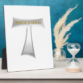 Franciscan Tau Cross Peace and Good Silver & Gold Fotoplaat (Zijkant)