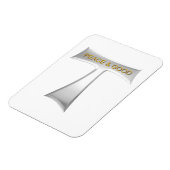 Franciscan Tau Cross Peace and Good Silver & Gold Magneet (Linkerzijde)