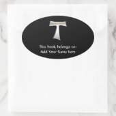Franciscan Tau Cross Peace and Good Silver & Gold Ovale Sticker (Tas)