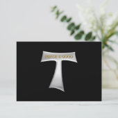 Franciscan Tau Cross Peace and Good Silver & Gold RSVP Kaartje (Staand voorkant)