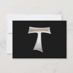 Franciscan Tau Cross Peace and Good Silver & Gold RSVP Kaartje