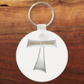 Franciscan Tau Cross Peace and Good Silver & Gold Sleutelhanger (Voorkant)