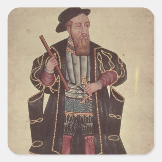 Francisco de Almeida, illustratie Vierkante Sticker (Voorkant)