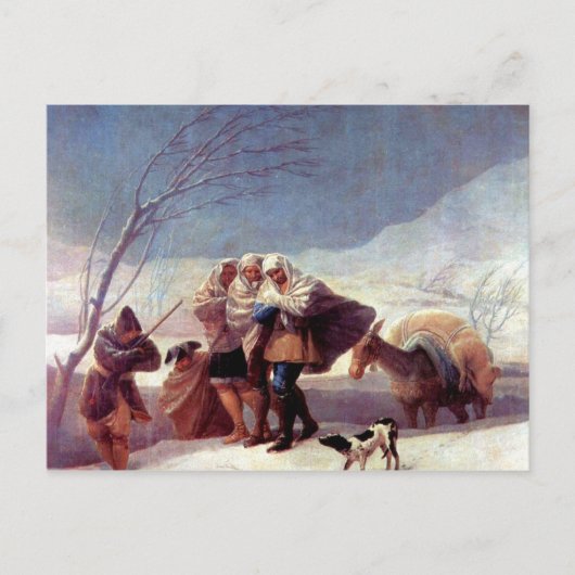 Francisco de Goya - De sneeuwstorm Briefkaart (Voorkant)