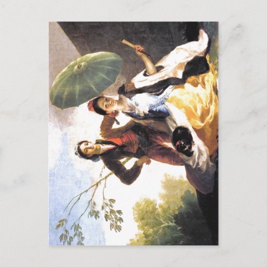Francisco de Goya The Parasol Espa?ol: 1776-1778 T Briefkaart (Voorkant)