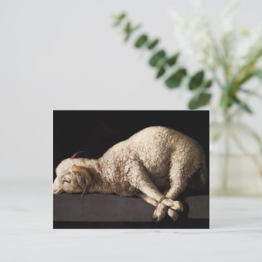 Francisco de Zurbaran- Agnus Dei Briefkaart (Staand voorkant)