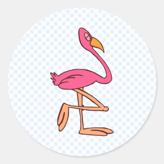 Francisco Flamingo Ronde Sticker (Voorkant)