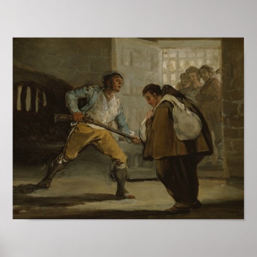 Francisco Goya - El Maragato Threatens Friar Pedro Poster (Voorkant)