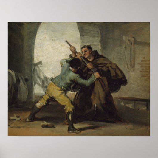Francisco Goya - Friar Pedro Wreast het Pistool Poster (Voorkant)