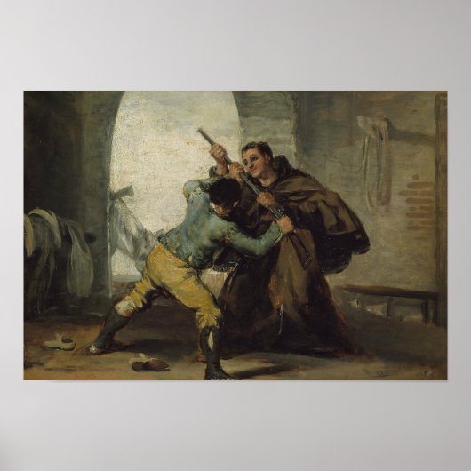 Francisco Goya - Friar Pedro Wreast het Pistool Poster (Voorkant)