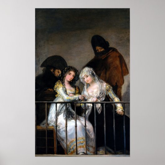Francisco Goya Majas on a Balcony Poster (Voorkant)