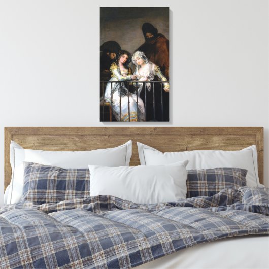 Francisco Goya Majas op een balkon Canvas Afdruk (Insitu (Slaapkamer))