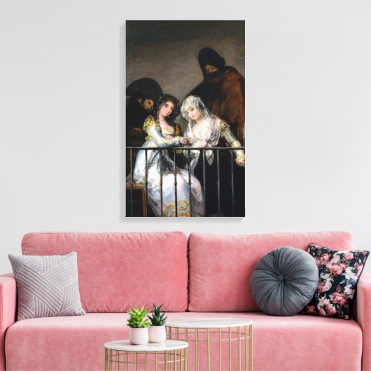 Francisco Goya Majas op een balkon Canvas Afdruk (Insitu (Woonkamer))