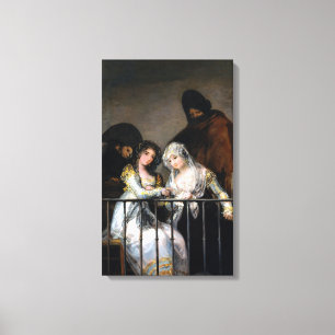 Francisco Goya Majas op een balkon Canvas Afdruk