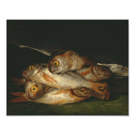 Francisco Goya - Nog steeds leven met Golden Bream Foto Afdruk (Voorkant)