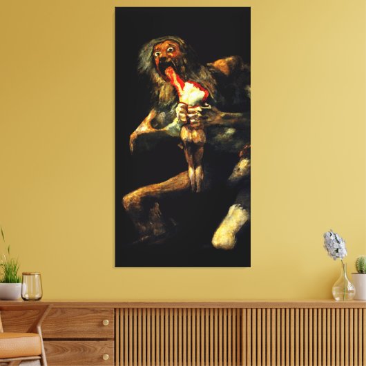 FRANCISCO GOYA - Saturnus verslindt een van zijn z Canvas Afdruk (Insitu (Woonkamer))