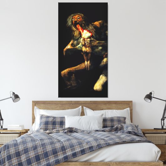 FRANCISCO GOYA - Saturnus verslindt een van zijn z Canvas Afdruk (Insitu (Slaapkamer))