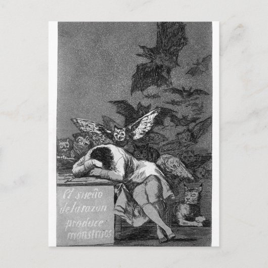 Francisco Goya - Slaap van rede produceert monster Briefkaart (Voorkant)