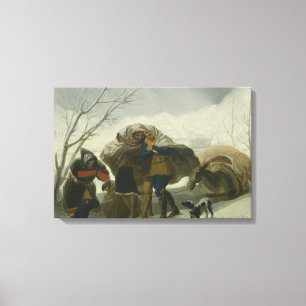 Francisco Goya - Winter Scene Canvas Afdruk