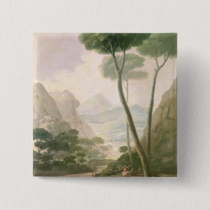 Francisco Jose de Goya y Lucientes   De Herfst of  Vierkante Button 5,1 Cm
