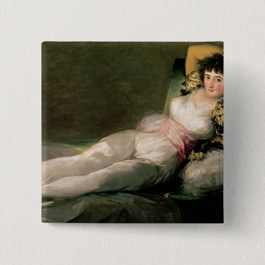 Francisco Jose de Goya y Lucientes | De kleding M Vierkante Button 5,1 Cm (Voorkant)