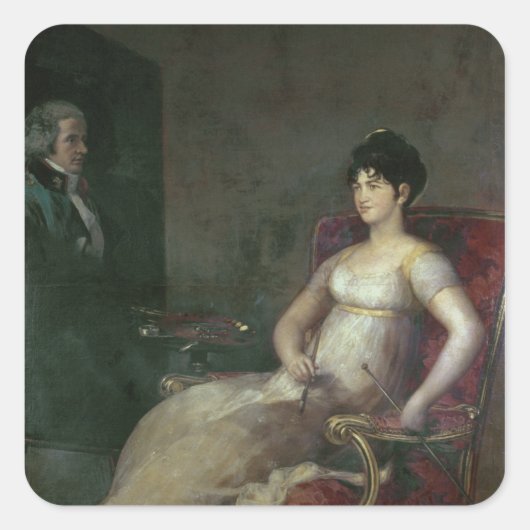 Francisco Jose de Goya y Lucientes | De Marquesa Vierkante Sticker (Voorkant)