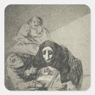 Francisco Jose de Goya y Lucientes De shameface Vierkante Sticker
