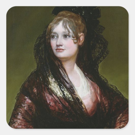 Francisco Jose de Goya y Lucientes | Dona Isabel d Vierkante Sticker (Voorkant)