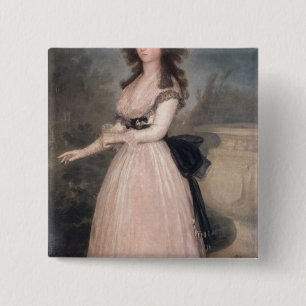 Francisco Jose de Goya y Lucientes   Dona Tadea Ar Vierkante Button 5,1 Cm