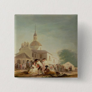 Francisco Jose de Goya y Lucientes   Hermitage Vierkante Button 5,1 Cm