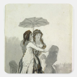 Francisco Jose de Goya y Lucientes Koppel met ee Vierkante Sticker